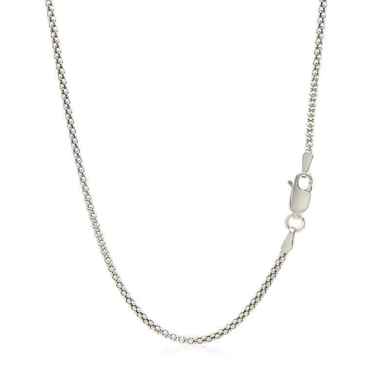 Rhodium Plated 1.8mm Sterling Silver Popcorn Style Chain (1.80 mm) Product Image