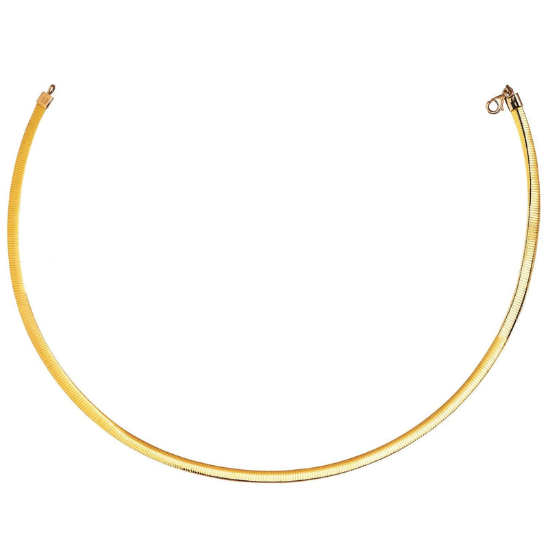 14K Yellow Gold And Silver Reversible Omega Chain Necklace (5.00 mm) 14K yellow gold reversible omega chain necklace with silver reverse side, 5mm