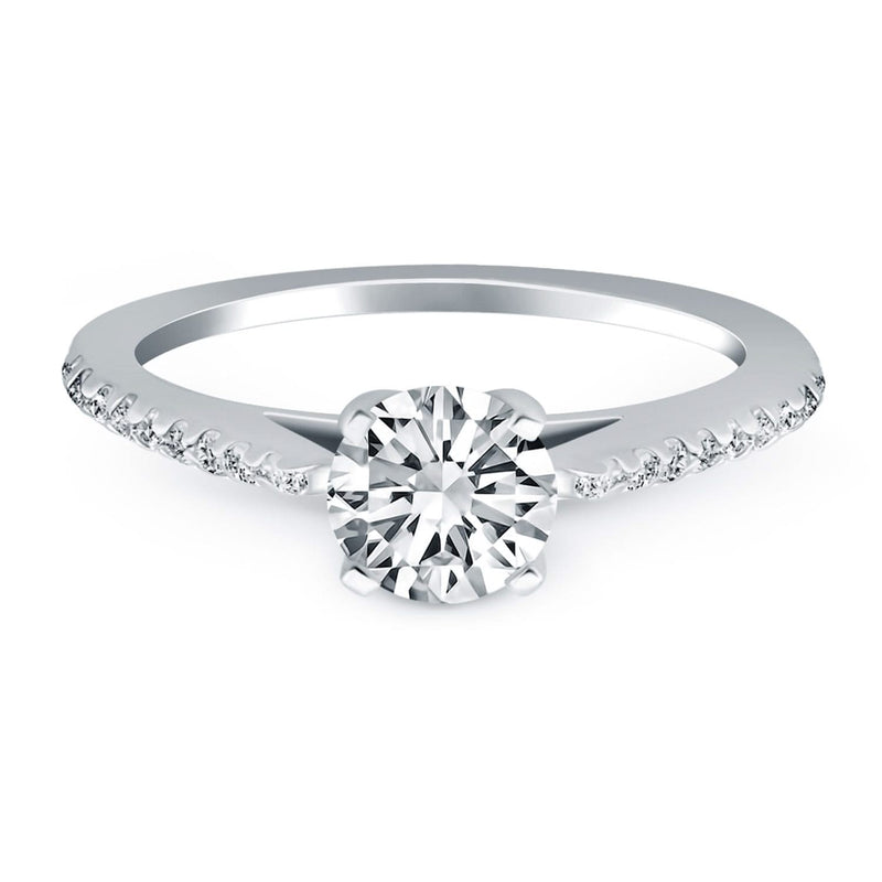 14k White Gold Micro Prong Diamond Cathedral Engagement Ring 14K white gold cathedral engagement ring with micro prong diamond stones