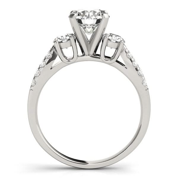 14k White Gold Split Shank 3 Stone Round Diamond Engagement Ring (2 cttw) Product Image