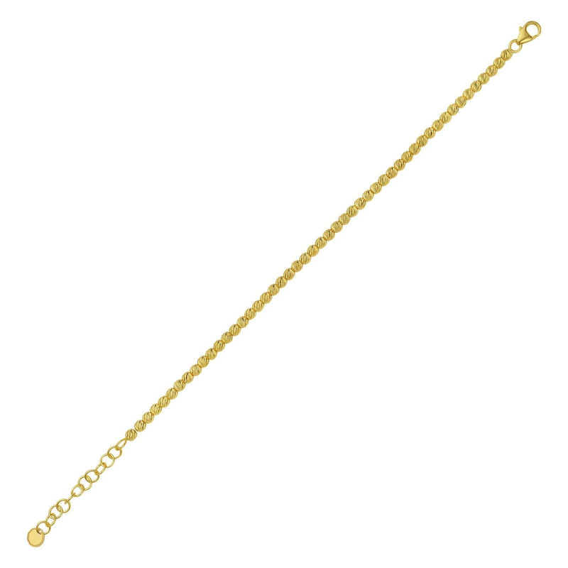 14K Yellow Gold Bead Bracelet (3.00 mm) 14K yellow gold bead bracelet with 3.00 mm round polished gold beads
