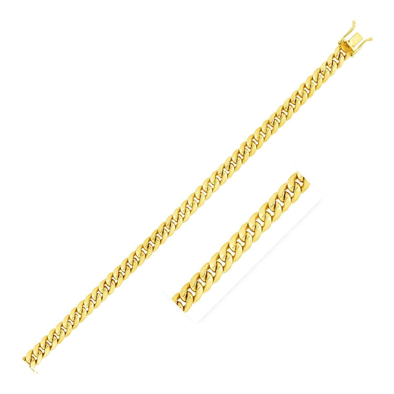 10k Yellow Gold Semi Solid Miami Cuban Chain (4.50 mm) 10K yellow gold Miami Cuban link chain, 4.50 mm semi-solid