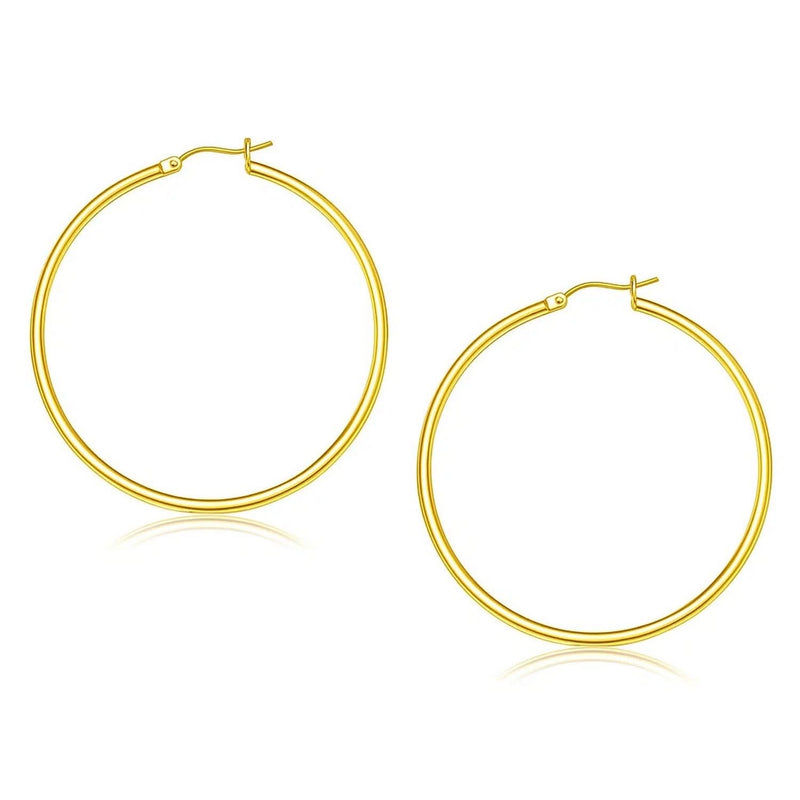 14k Yellow Gold Polished Hoop Earrings (2x45mm) Product Image