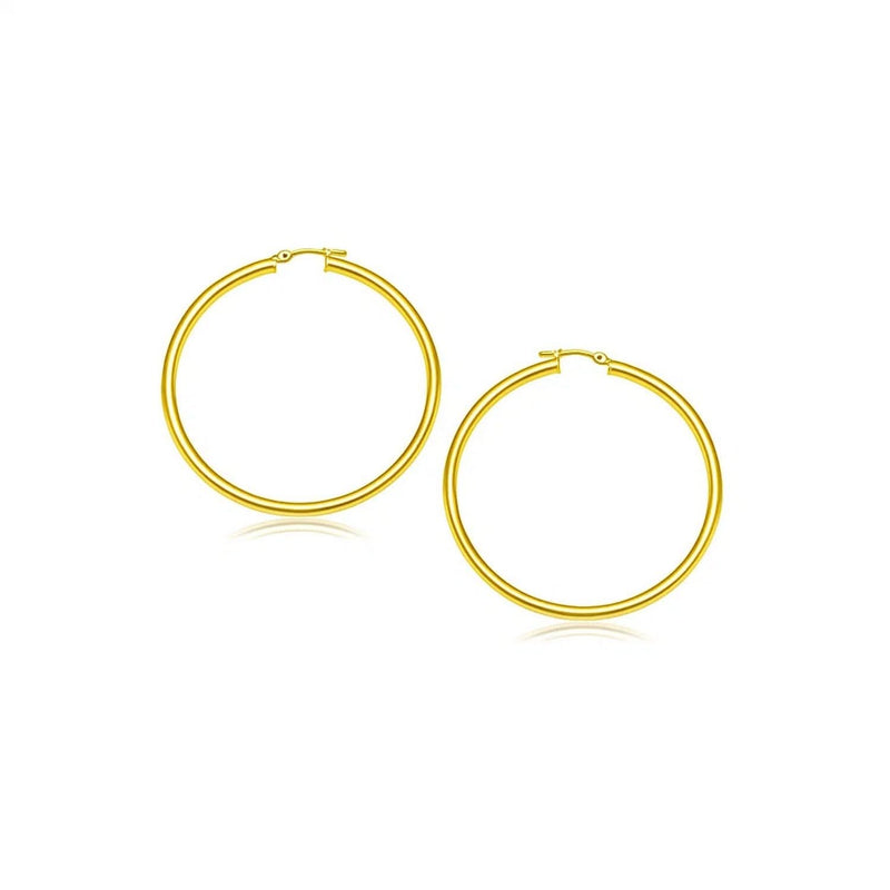 14k Yellow Gold Polished Hoop Earrings (3x20mm) Product Image
