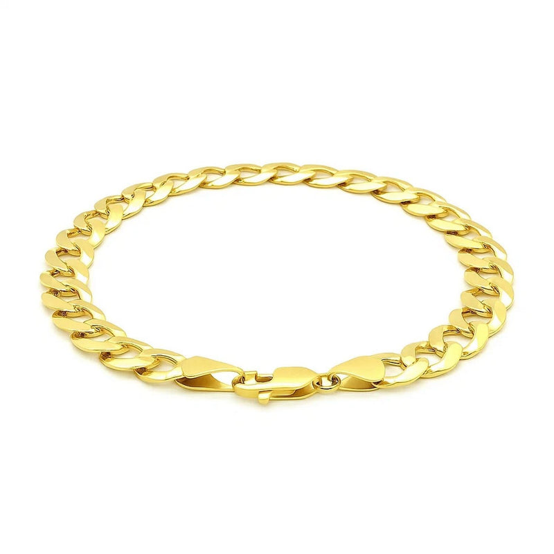 14k Yellow Gold Solid Curb Bracelet (8.20 mm) Product Image