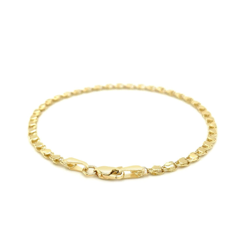 14k Yellow Gold Heart Bracelet (3.00 mm) Product Image