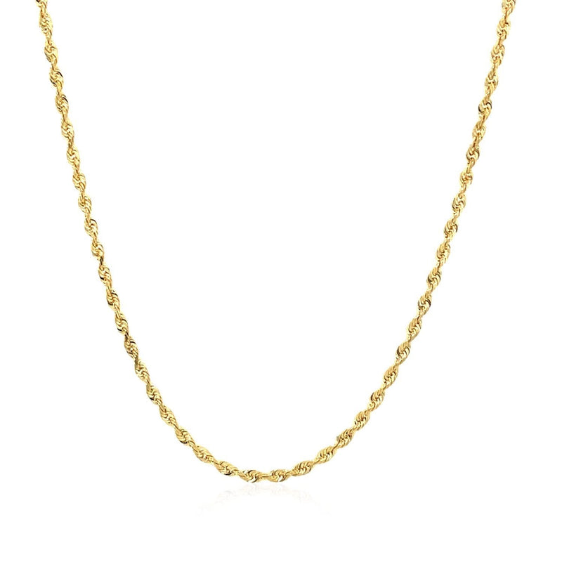 10k Yellow Gold Solid Diamond Cut Rope Chain (1.60 mm) Product Image