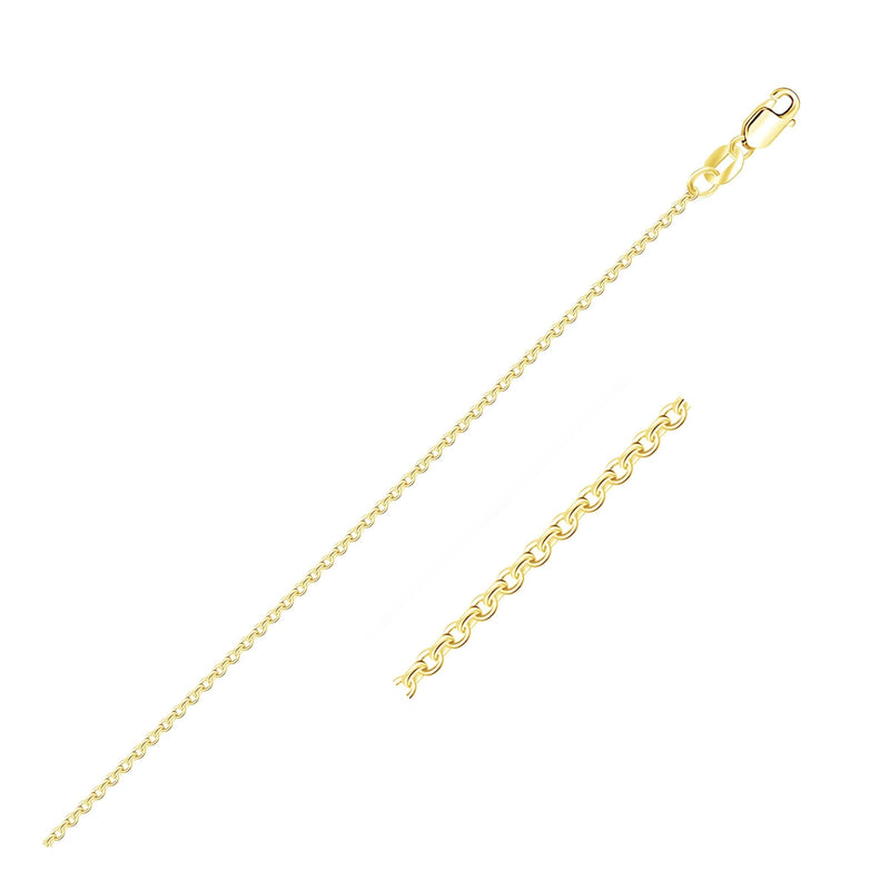 10k Yellow Gold Diamond Cut Cable Link Chain (1.10 mm) 10K yellow gold cable link chain with diamond-cut faceted links