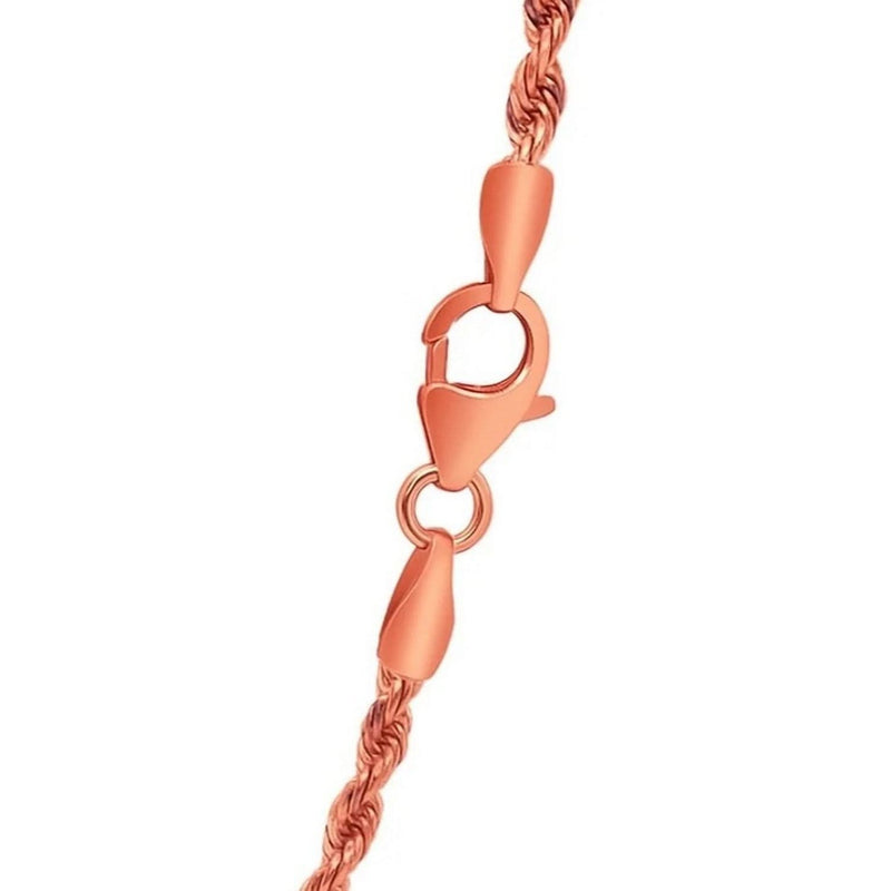 14k Rose Gold Solid Diamond Cut Rope Chain (4.00 mm) Product Image