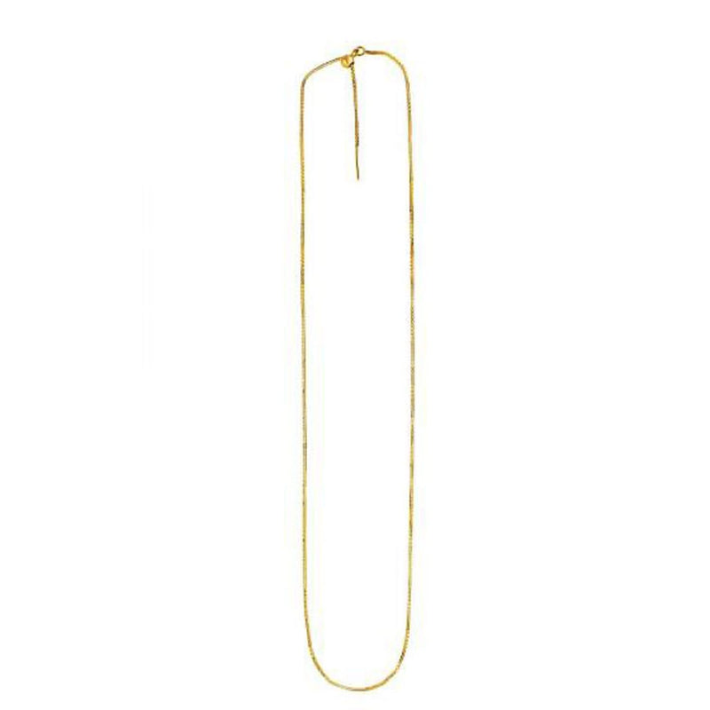 Endless Adjustable Box Chain in 14k Yellow Gold (0.95 mm) 14K yellow gold box chain, 0.95 mm adjustable link necklace