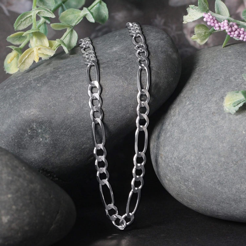 14k White Gold Solid Figaro Chain (4.50 mm) Product Image