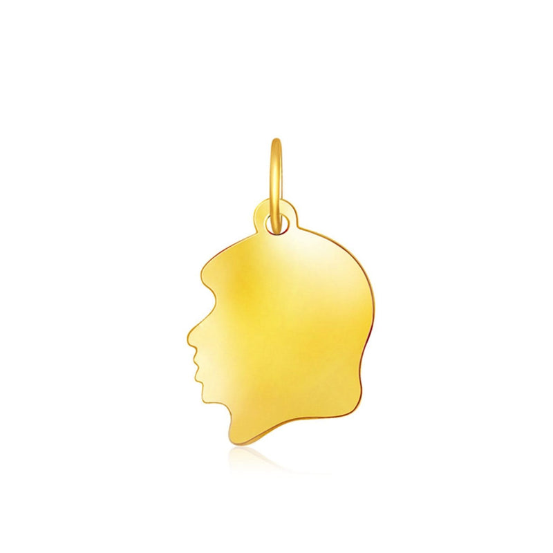 14k Yellow Gold Small Girl Head Charm Product Image