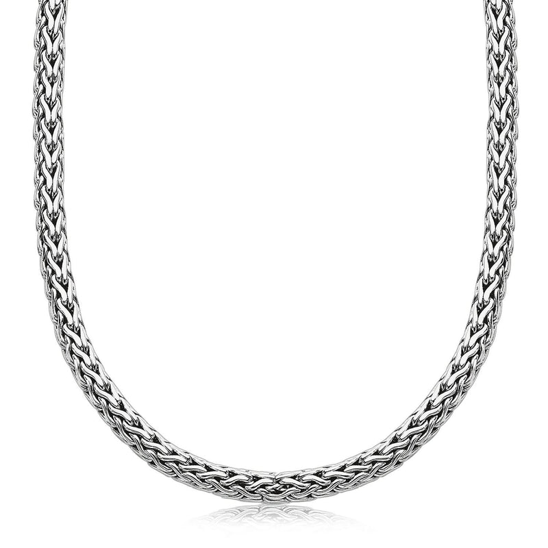 Oxidized Sterling Silver Wheat Style Chain Men's Necklace Oxidized 925 sterling silver wheat style chain men's necklace