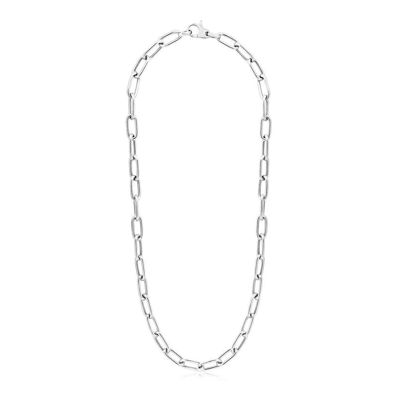 Sterling Silver Wide Paperclip Chain Necklace Product Image