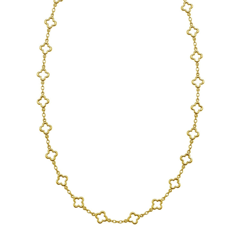 14K Yellow Gold Clover Link Necklace (7.00 mm) 14K yellow gold clover link necklace, 7.00 mm width