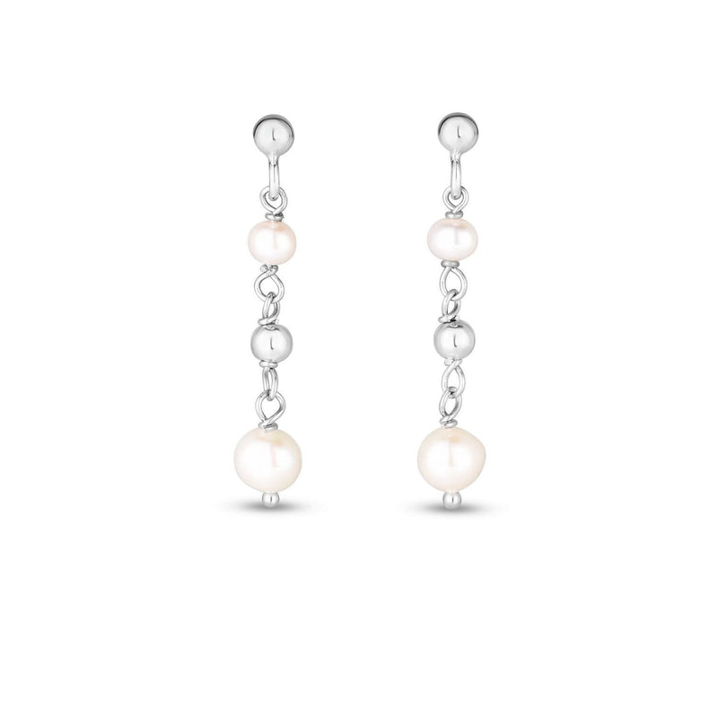 Sterling Silver Freshwater Pearl Bead Drop Earrings 925 sterling silver drop earrings with 2 pear freshwater pearl stones
