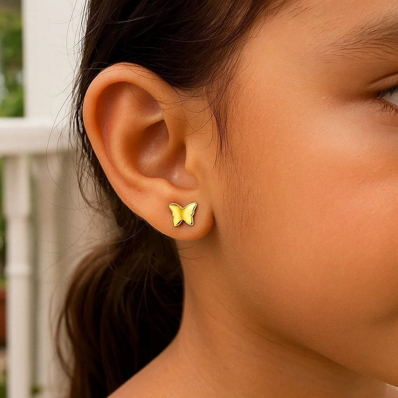 14k Yellow Gold Polished Butterfly Earrings Product Image