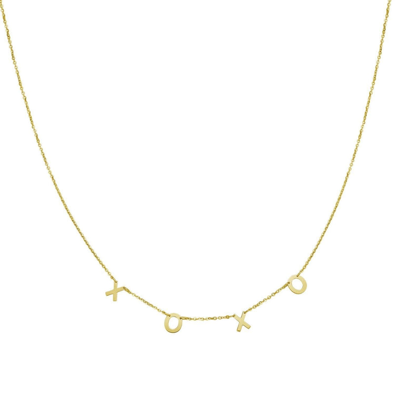 14K Yellow Gold XOXO Necklace 14K yellow gold XOXO letter necklace with linked X and O pendant