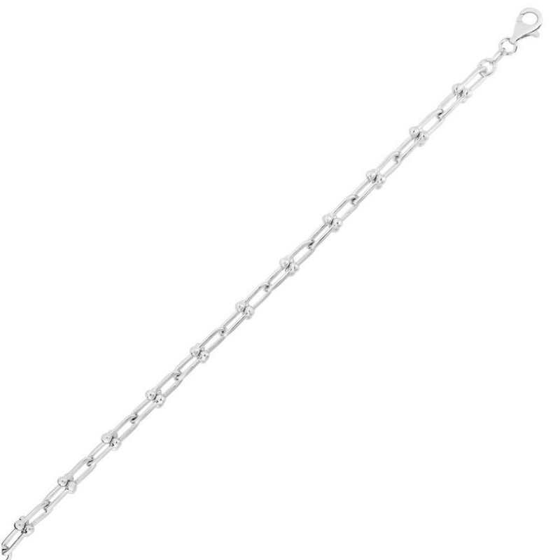 Sterling Silver Rhodium Plated Jax Link Chain (6.00 mm) 925 sterling silver rhodium plated Jax link chain, 6.00 mm width