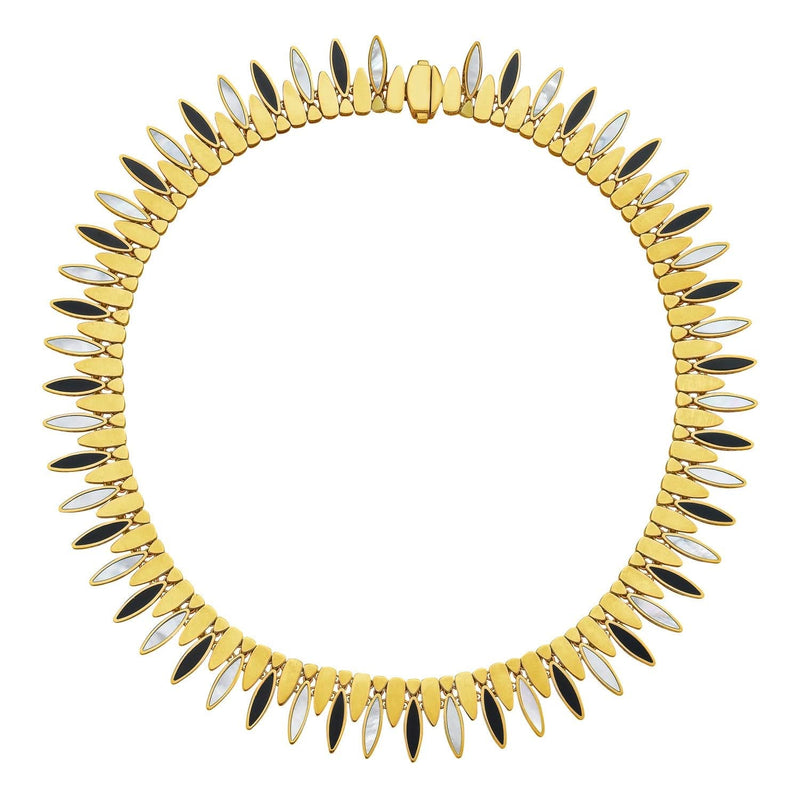 14K Yellow Gold La Grand Dame Collar Necklace 14K yellow gold collar necklace with a graduated sculpted band