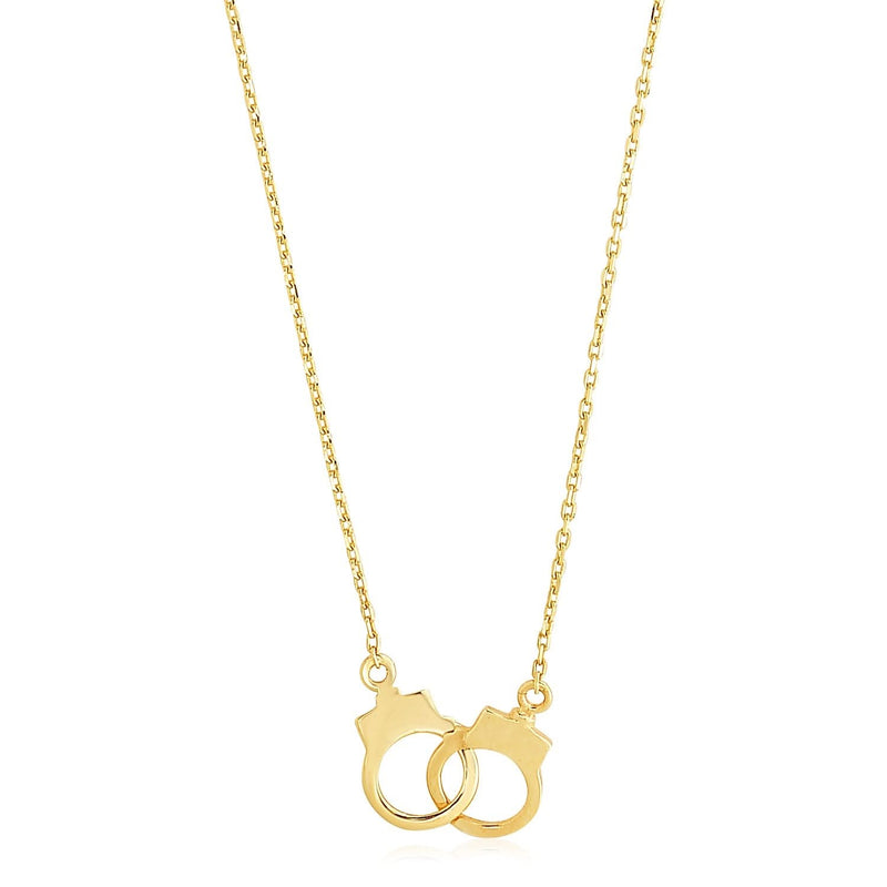 14k Yellow Gold High Polish Handcuff Necklace 14K yellow gold high polish handcuff link necklace