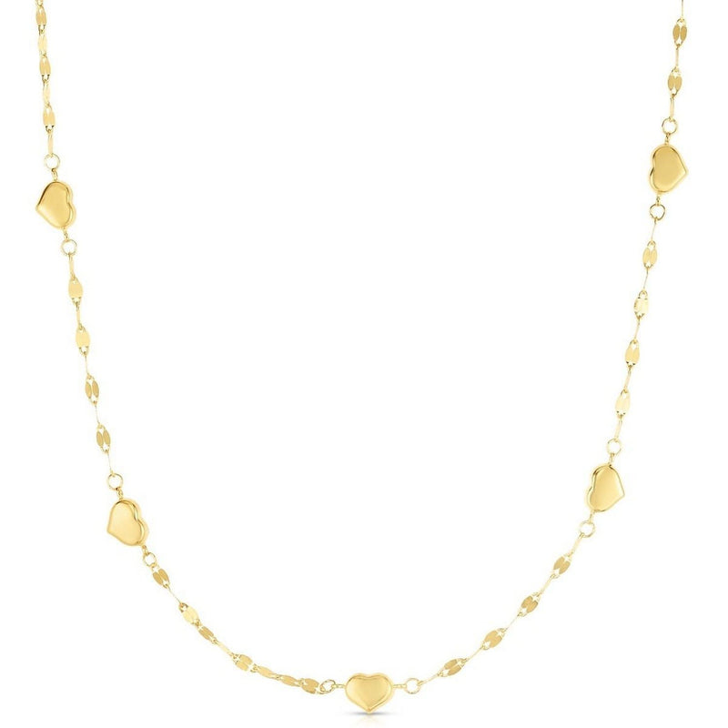 14K Yellow Gold Heart Necklace 14K yellow gold heart pendant necklace with polished center