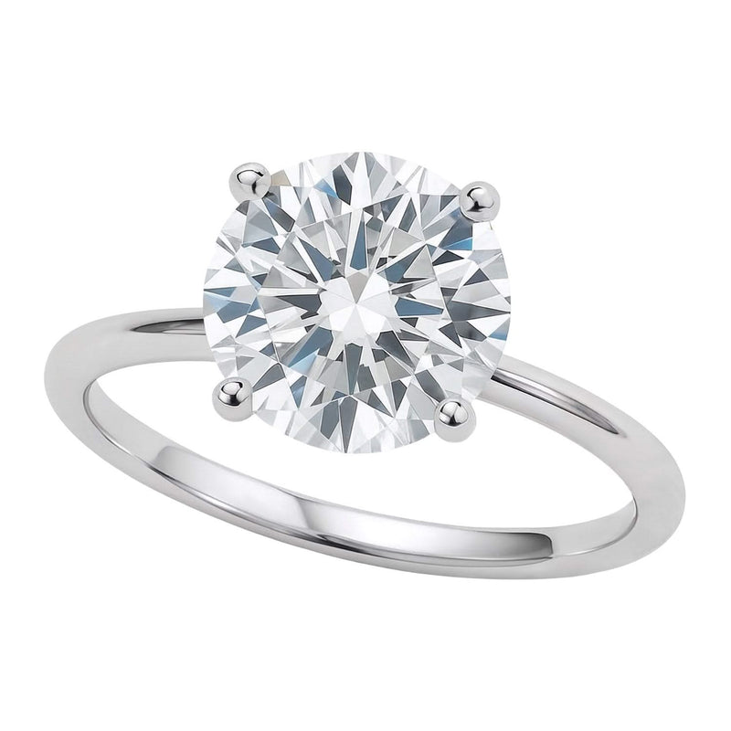 3 Carat Round Lab Grown IGI G/VS1 Diamond Solitaire Ring in 10K White Gold 10K white gold ring with one round diamond solitaire stone