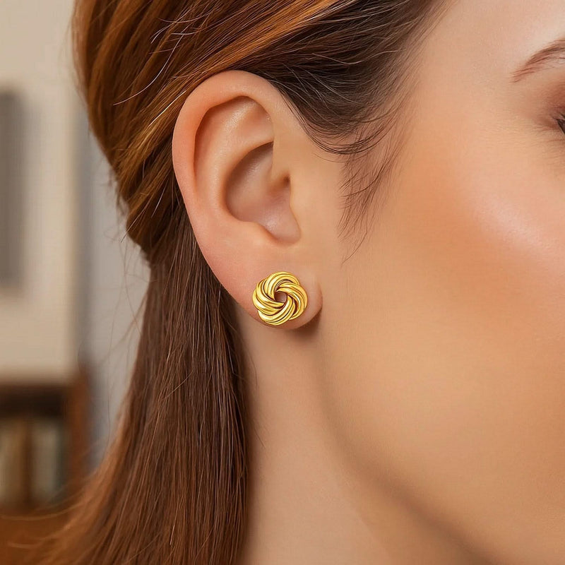 Love Knot Post Earrings in 14k Yellow Gold Product Image