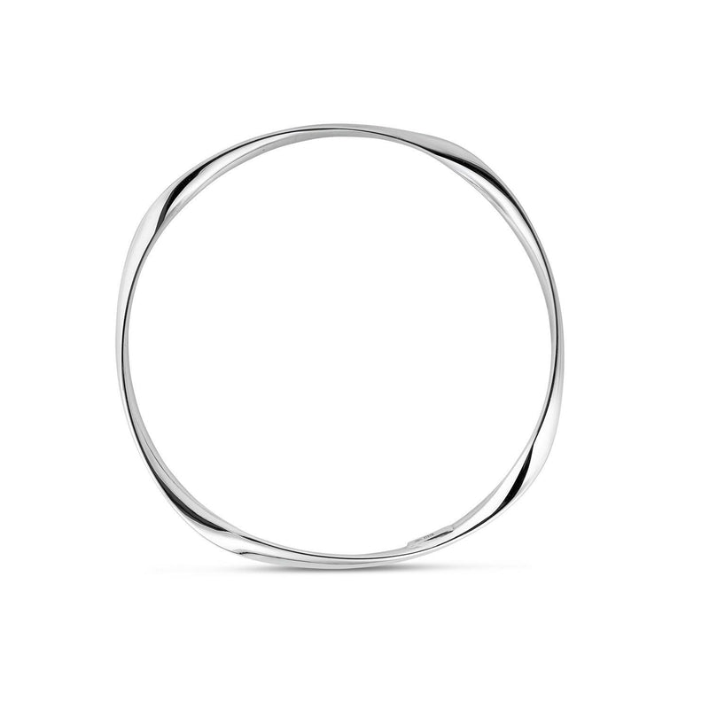 Sterling Silver Rhodium Plated Slip On Fancy Bangle Rhodium plated sterling silver slip-on fancy bangle with rounded profile