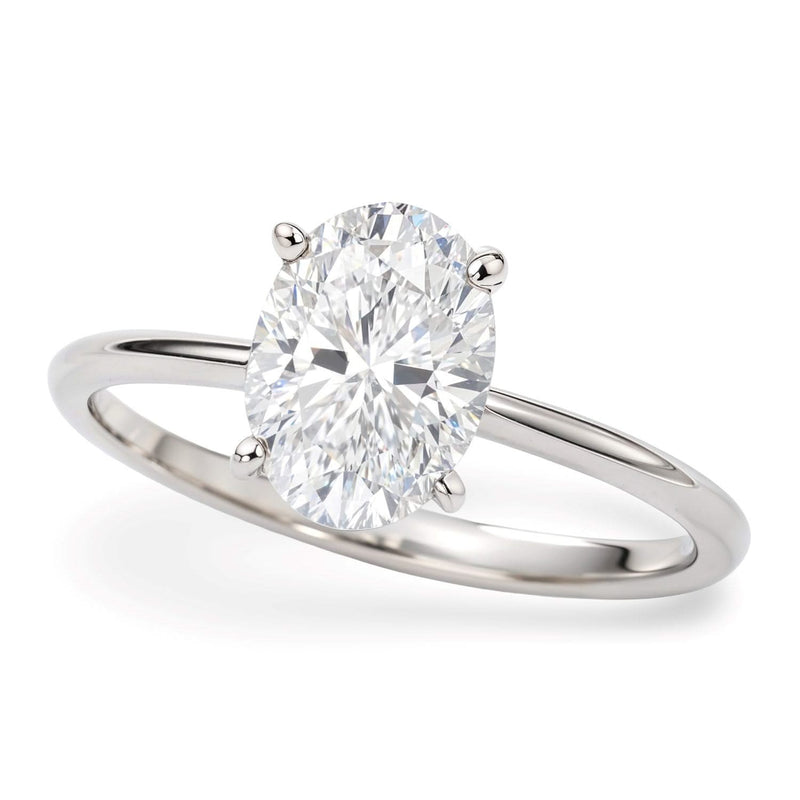 1 1/2 Carat Oval Lab Grown IGI G/VS1 Diamond Solitaire Ring in 10K White Gold 10K white gold ring with 1 oval diamond solitaire stone