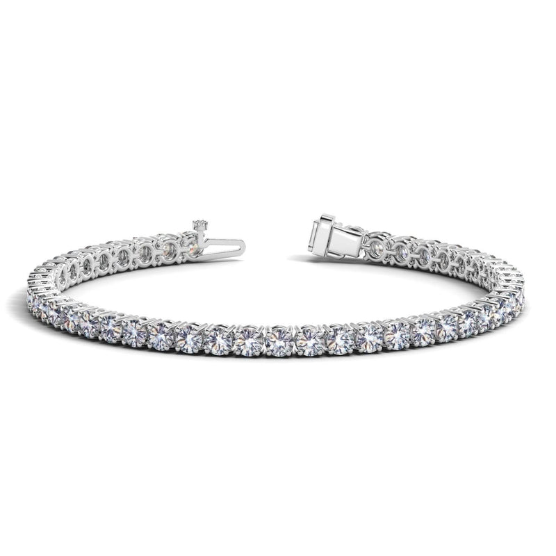 Lab Grown Round Diamond Tennis Bracelet in 14k White Gold (10 cctw F/G VS2/SI1) 14K white gold tennis bracelet with round lab grown diamond stones