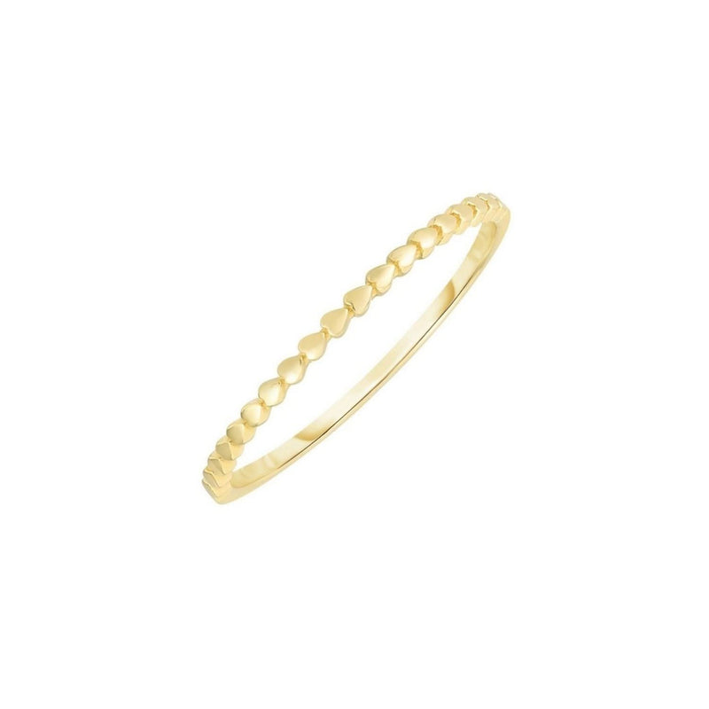 14K Yellow Gold Hearts Stackable Ring 14K yellow gold stackable ring with heart cutout pattern