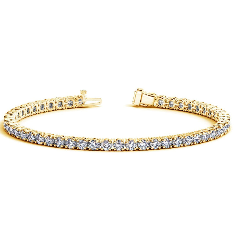 Lab Grown Round Diamond Tennis Bracelet in 14k Yellow Gold (7 cctw F/G VS2/SI1) 14K yellow gold tennis bracelet with round diamond stones