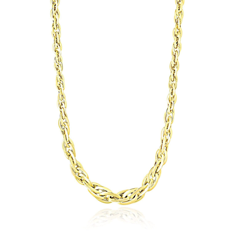 14k Yellow Gold Fancy Necklace with Singapore Chain 14K yellow gold Singapore chain necklace with diamond-cut faceted links