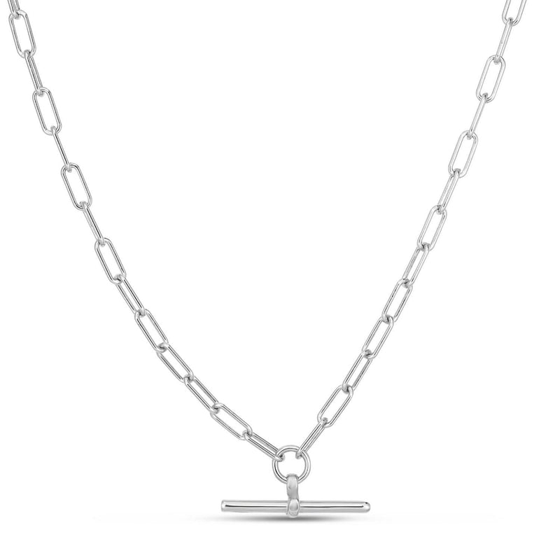 Sterling Silver Rhodium Plated Paperclip Necklace 925 sterling silver rhodium plated paperclip chain necklace