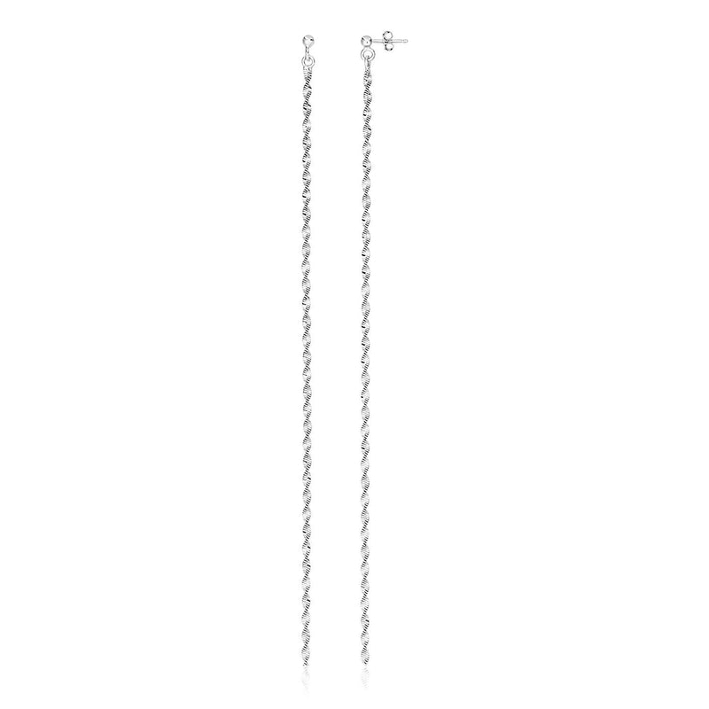 Sterling Silver Dangle Earrings with Textured Ovals 925 sterling silver ring with oval textured detail