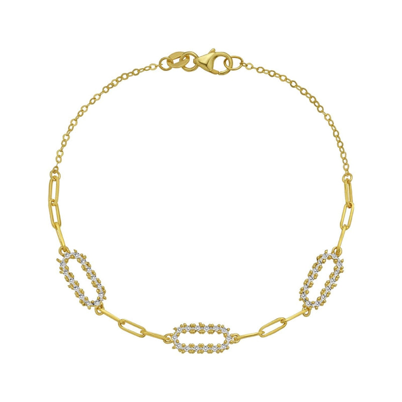 14K Yellow Gold Diamon Oro Paperclip Bracelet 14K yellow gold paperclip chain bracelet with secure clasp