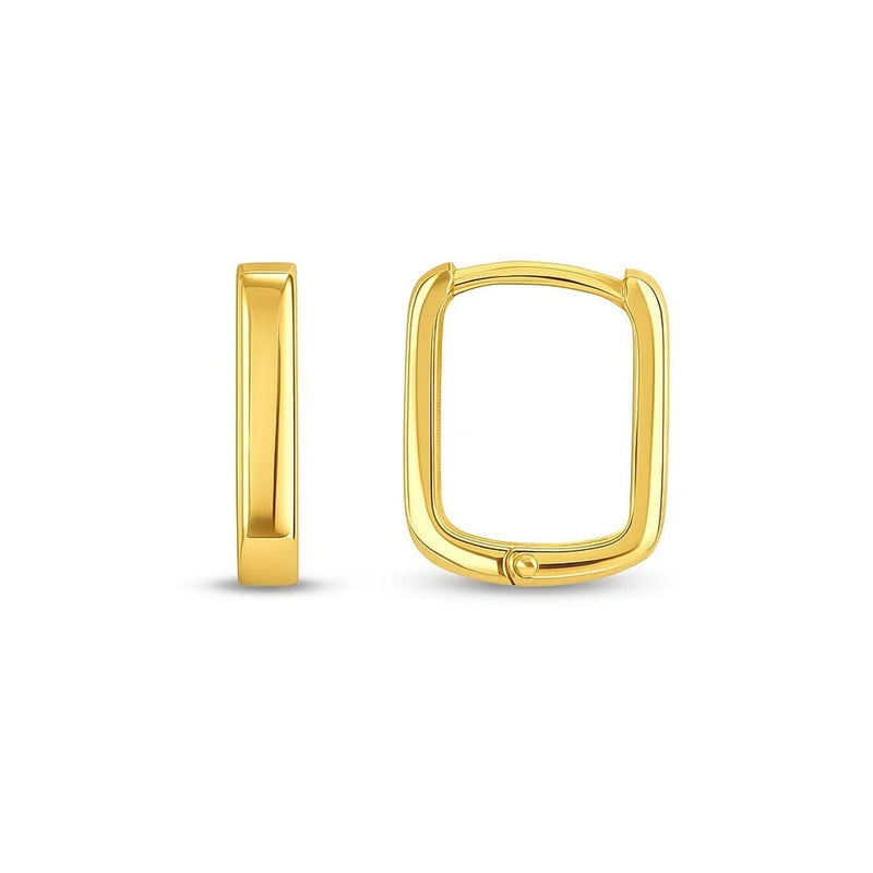 14k Yellow Gold Small Square Huggie Hoops 14K yellow gold small square huggie hoop earrings with no stones