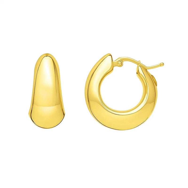 Tapered Electroform Hoop Earrings in 14K Yellow Gold 14K yellow gold tapered electroform hoop earrings with no stones