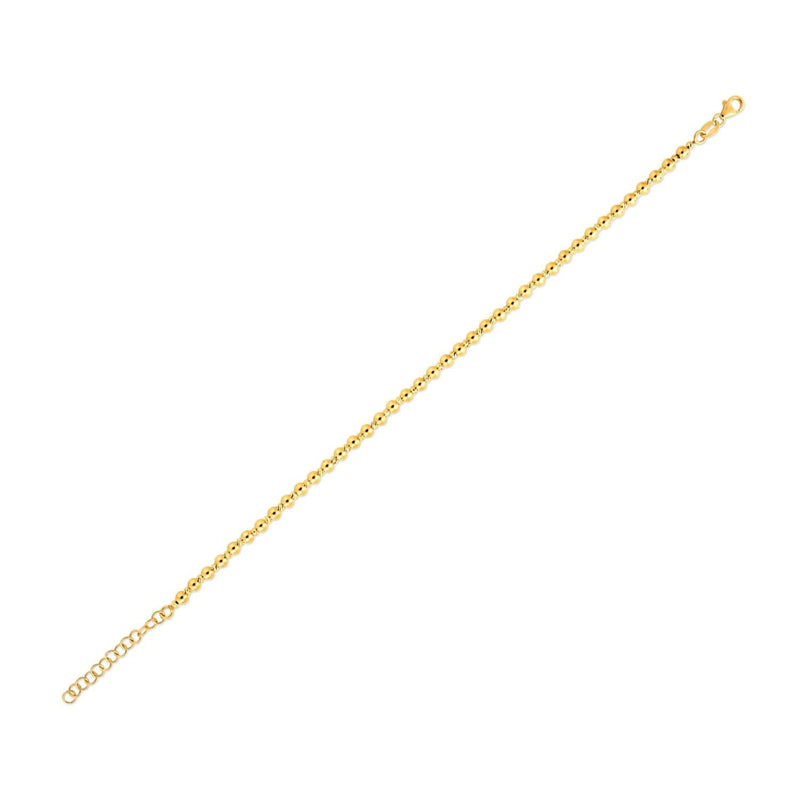 Duo Bead Bracelet in 14K Yellow Gold (3.00mm) 14K yellow gold duo bead bracelet with 3.00mm double-bead links