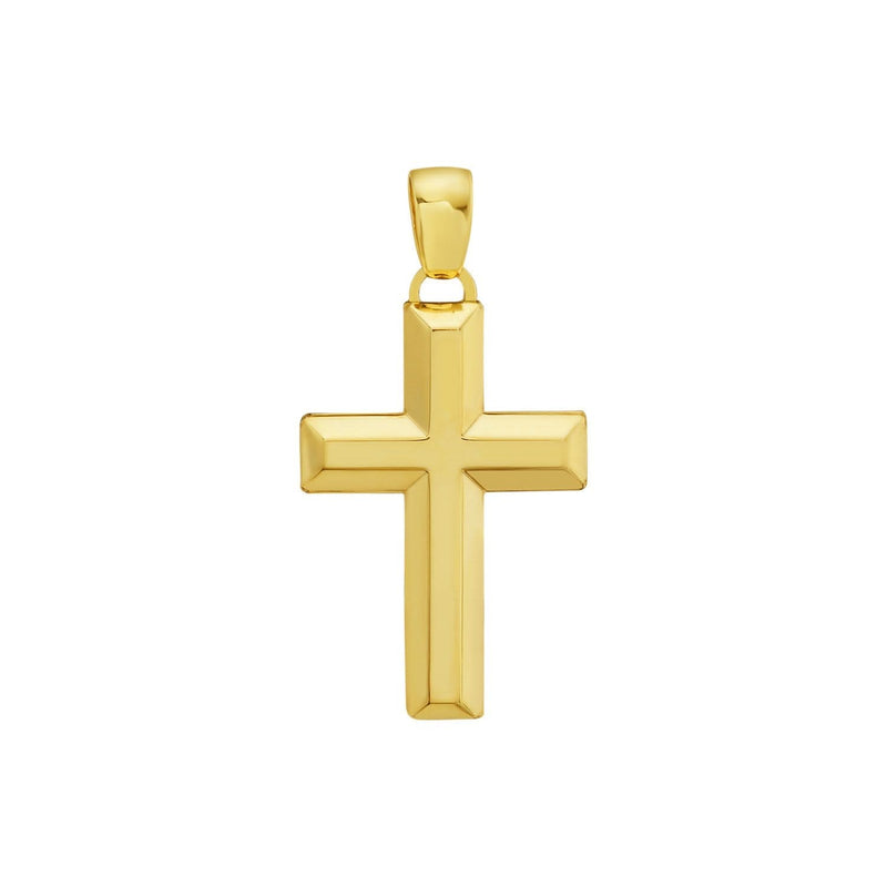 14K Yellow Gold Polished Beveled Cross Pendant 14K yellow gold beveled cross pendant with polished finish