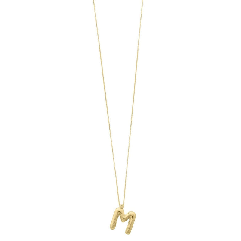14K Yellow Gold Helium Initial M Pendant 14K yellow gold initial M pendant with polished letter face and top bail