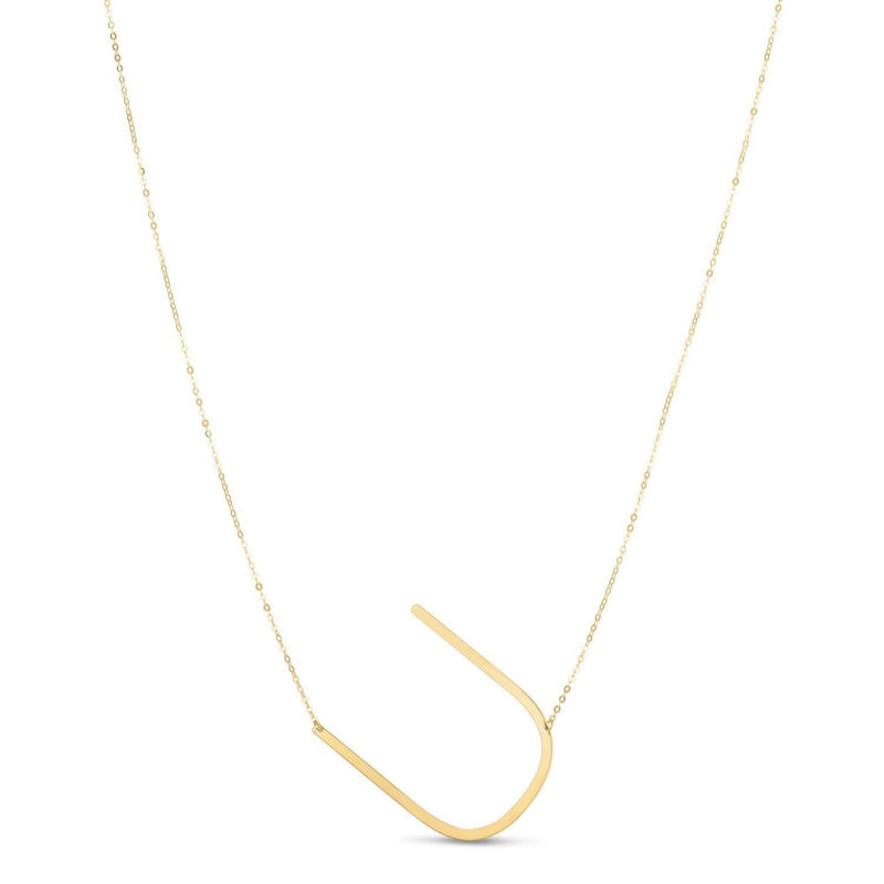 14K Yellow Gold Yours Truly Large Initial U Necklace 14K yellow gold Yours Truly large initial U letter pendant necklace