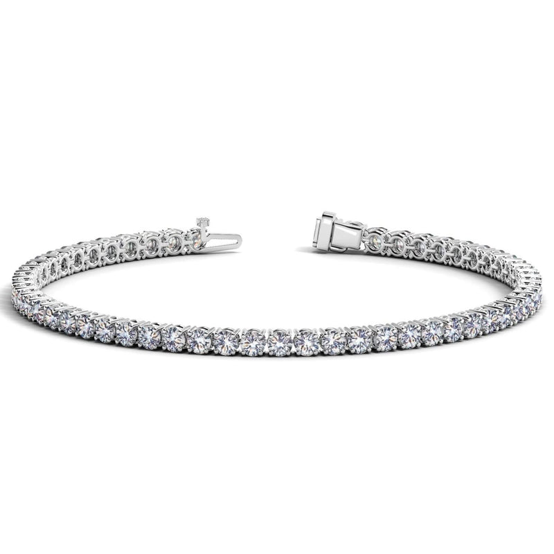 Lab Grown Round Diamond Tennis Bracelet in 14k White Gold (7 cctw F/G VS2/SI1) 14K white gold tennis bracelet with round lab grown diamond stones
