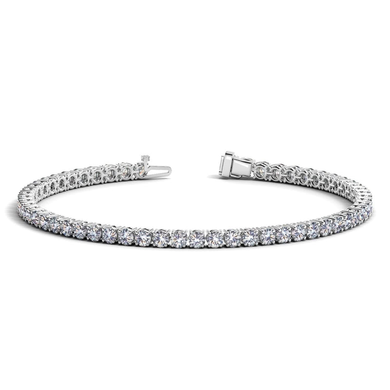 Lab Grown Round Diamond Tennis Bracelet in 14k White Gold (5 cctw F/G VS2/SI1) 14K white gold tennis bracelet with round lab grown diamond stones