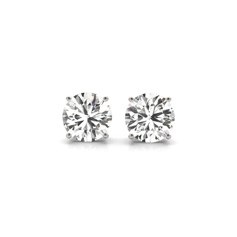 4 cttw Certified IGI Lab Grown Round Diamond Stud Earrings 14k White Gold(G/VS2) 14K white gold stud earrings with 2 round diamond stones