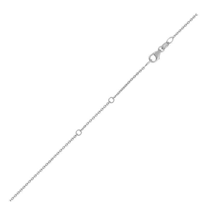 18K White Gold Double Extendable Cable Chain (1.10 mm) 18K white gold double extendable cable chain, 1.10 mm fine link