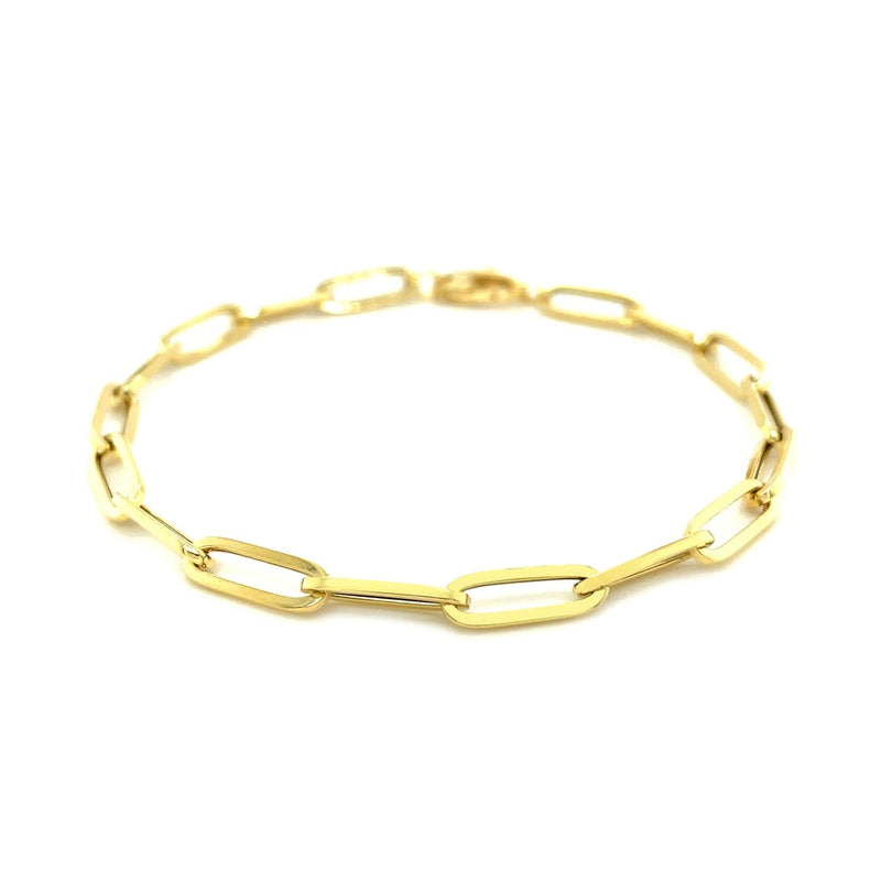 14K Yellow Gold Bold Paperclip Chain Bracelet (4.20 mm) 14K yellow gold paperclip chain bracelet with elongated oval links, 4.20 mm