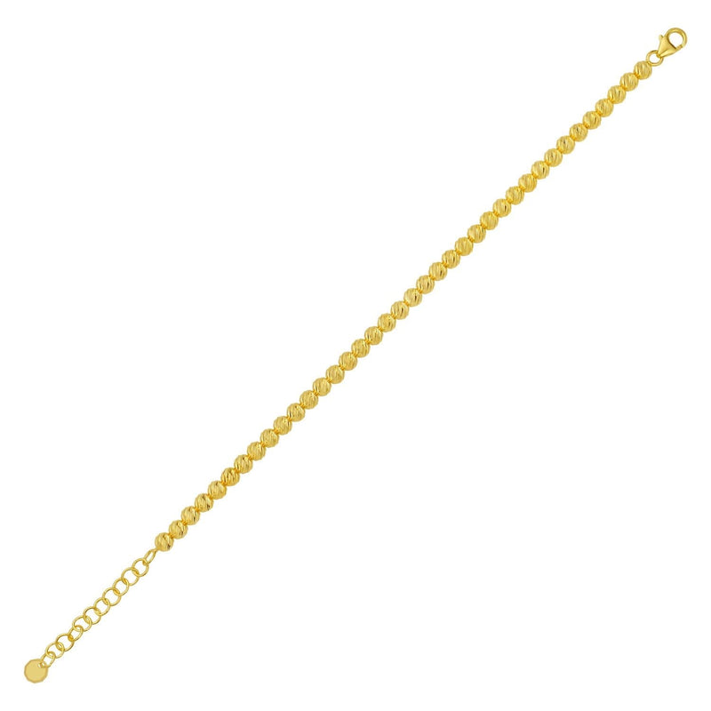 14K Yellow Gold Bead Bracelet (4.00 mm) 14K yellow gold bead bracelet with 4.00 mm polished round beads
