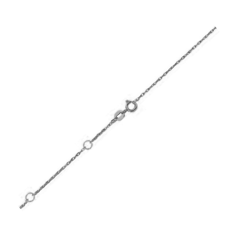 Double Extendable Rope Chain in 14k White Gold (0.85 mm) 14K white gold double extendable rope chain in a fine 0.85 mm gauge